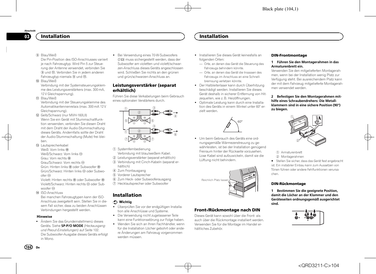 Installation | Pioneer MVH-160UI User Manual | Page 104 / 156