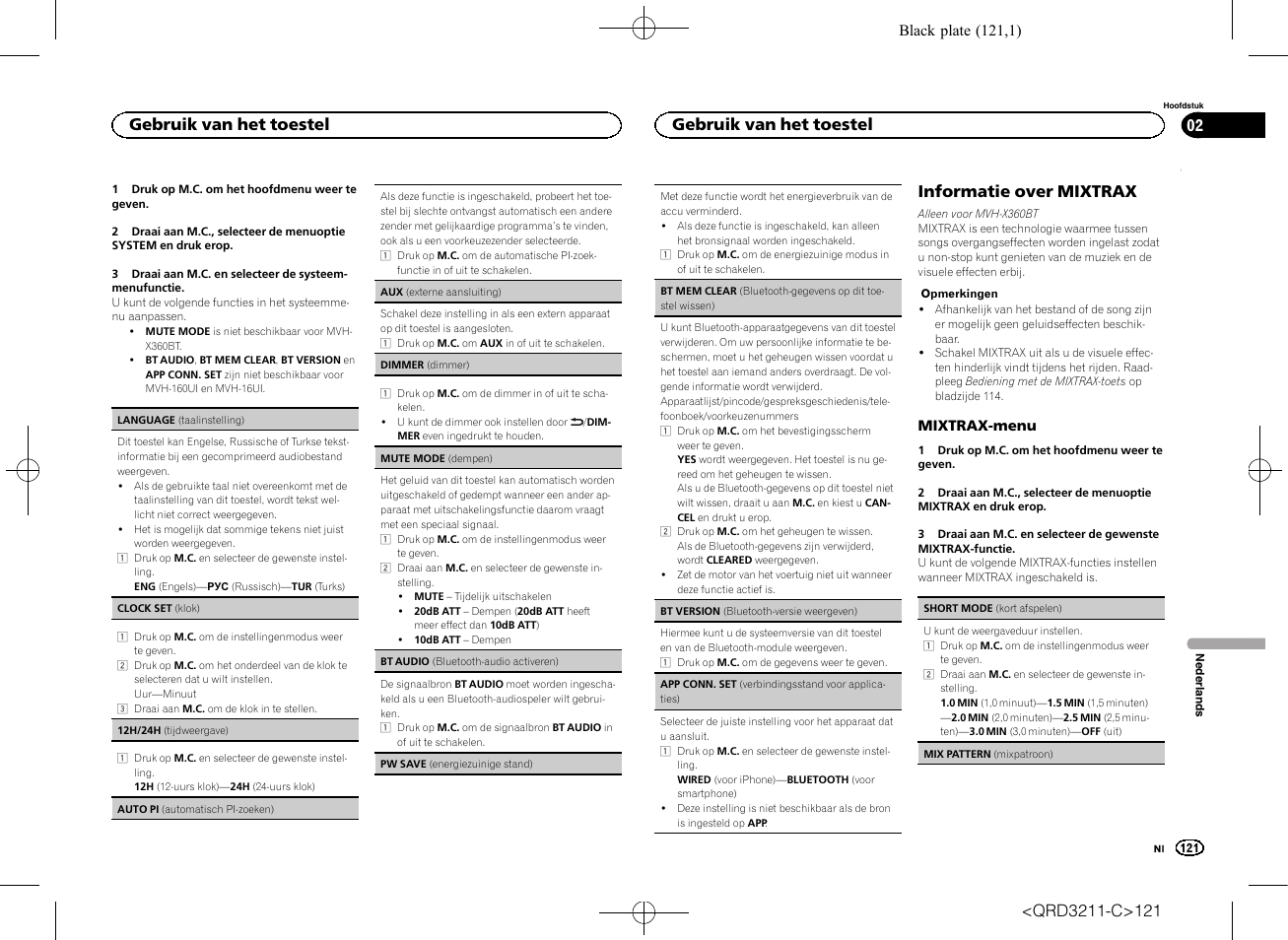 Informatie over mixtrax op blad, Zijde 121, Informatie over mixtrax | Gebruik van het toestel | Pioneer MVH-160UI User Manual | Page 121 / 156