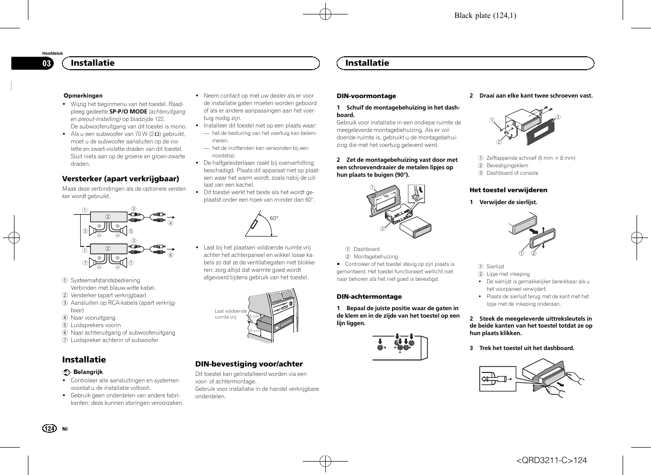 Installatie | Pioneer MVH-160UI User Manual | Page 124 / 156