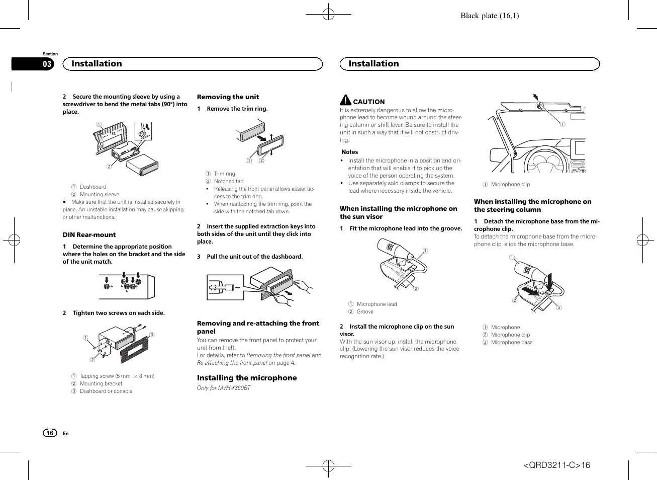 Installation | Pioneer MVH-160UI User Manual | Page 16 / 156