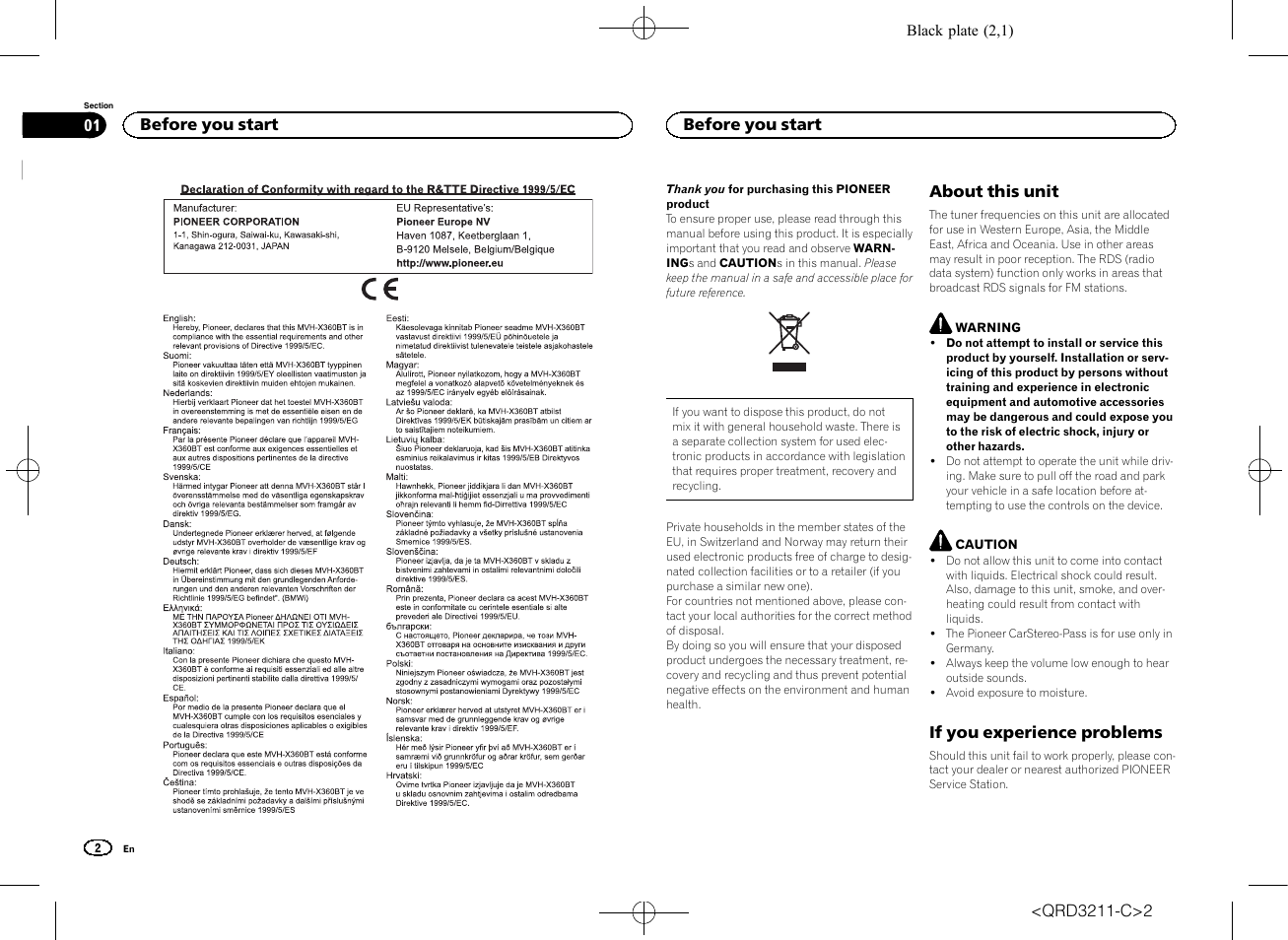 Owner, S manual, Digital media receiver | Pioneer MVH-160UI User Manual | Page 2 / 156