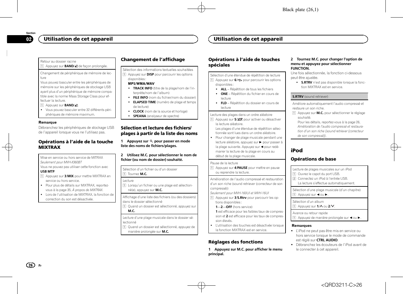 Ipod, Utilisation de cet appareil | Pioneer MVH-160UI User Manual | Page 26 / 156