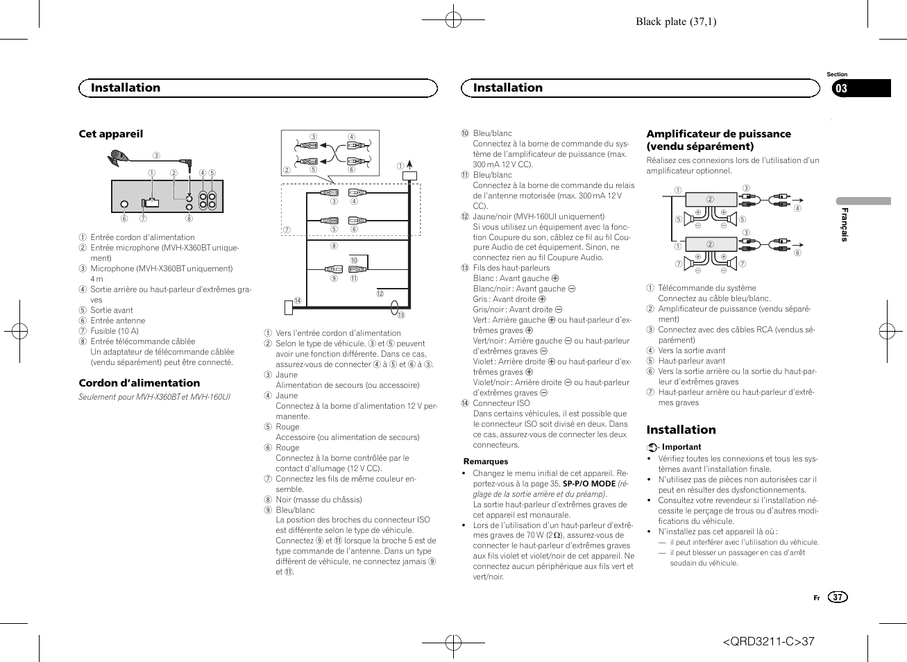 Installation | Pioneer MVH-160UI User Manual | Page 37 / 156