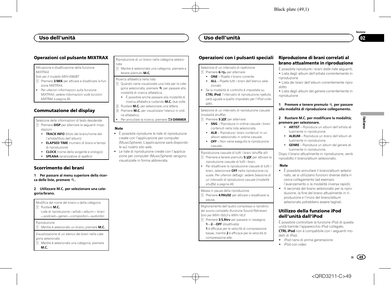 Uso dell ’unità | Pioneer MVH-160UI User Manual | Page 49 / 156