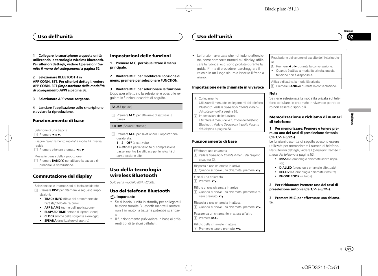 Uso della tecnologia wireless bluetooth, Uso dell ’unità | Pioneer MVH-160UI User Manual | Page 51 / 156