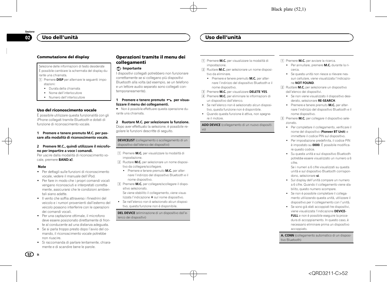 Uso dell ’unità | Pioneer MVH-160UI User Manual | Page 52 / 156