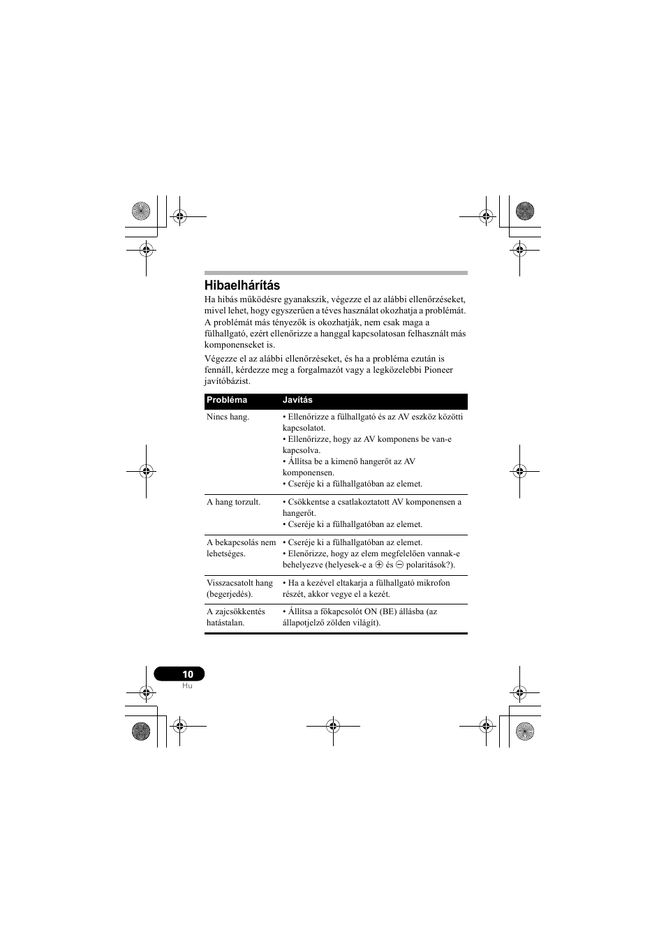 Hibaelhárítás | Pioneer SE-NC31C-K User Manual | Page 154 / 196