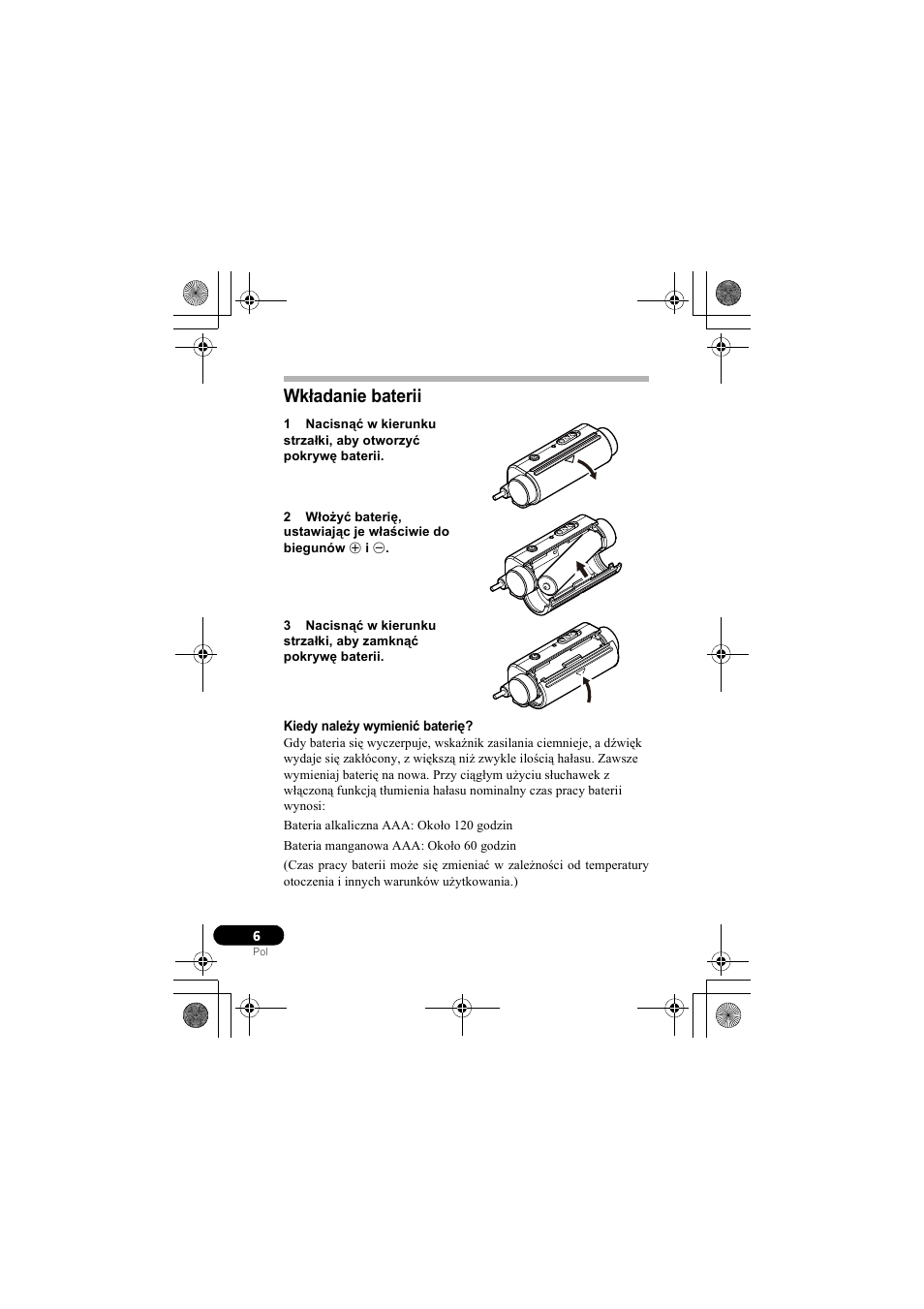 Wkładanie baterii | Pioneer SE-NC31C-K User Manual | Page 186 / 196