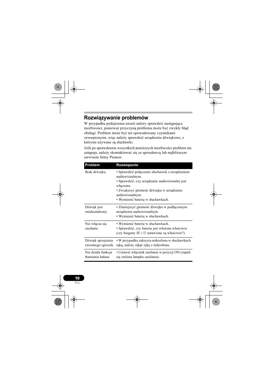 Rozwiązywanie problemów | Pioneer SE-NC31C-K User Manual | Page 190 / 196