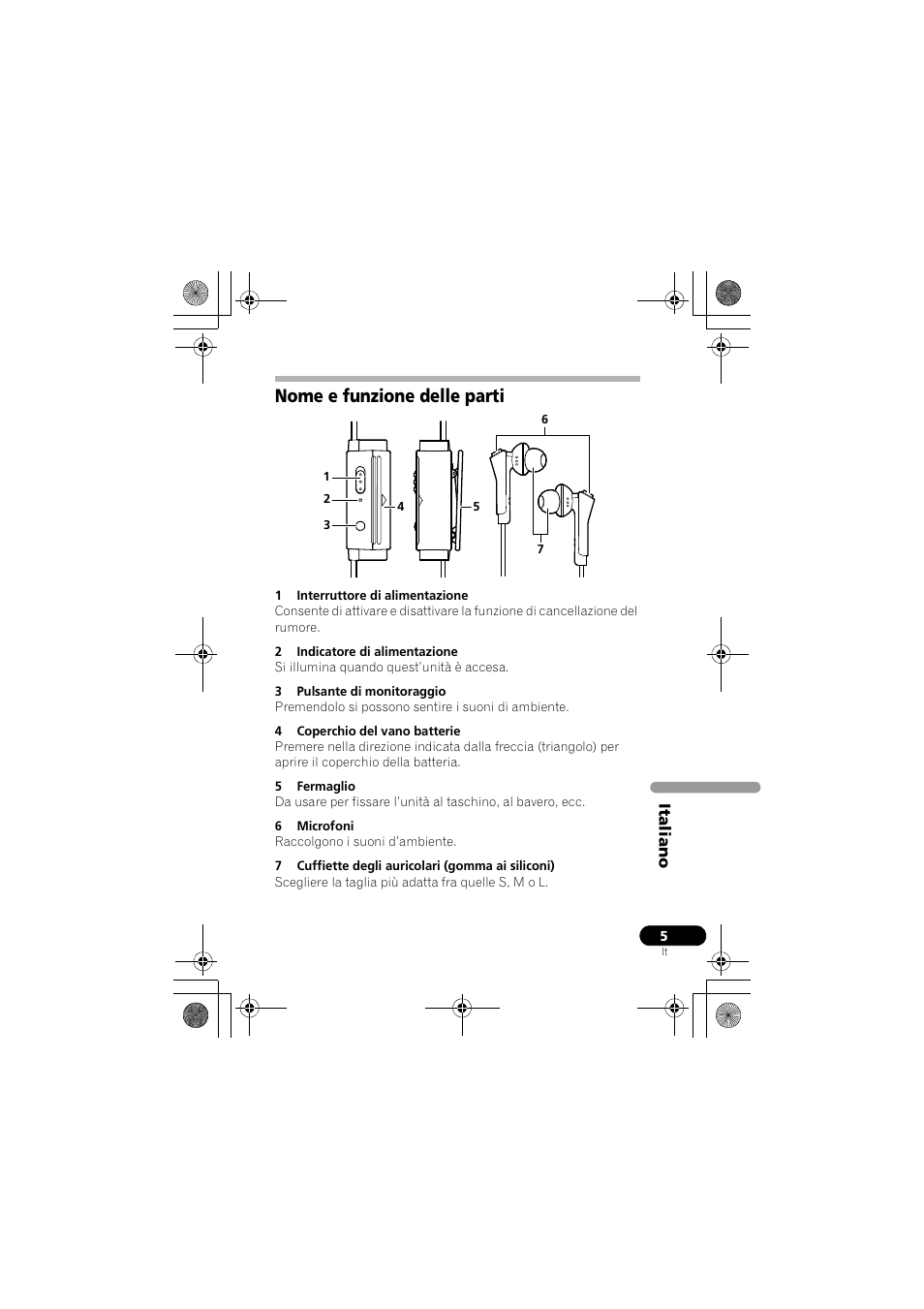 Nome e funzione delle parti | Pioneer SE-NC31C-K User Manual | Page 41 / 196