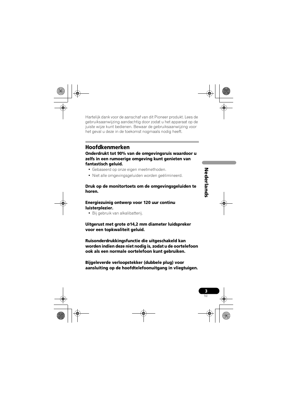 Hoofdkenmerken | Pioneer SE-NC31C-K User Manual | Page 63 / 196