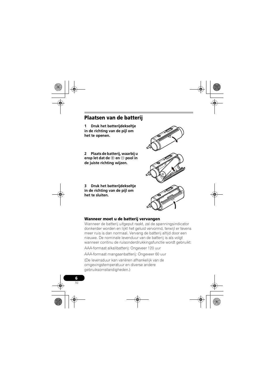 Plaatsen van de batterij | Pioneer SE-NC31C-K User Manual | Page 66 / 196