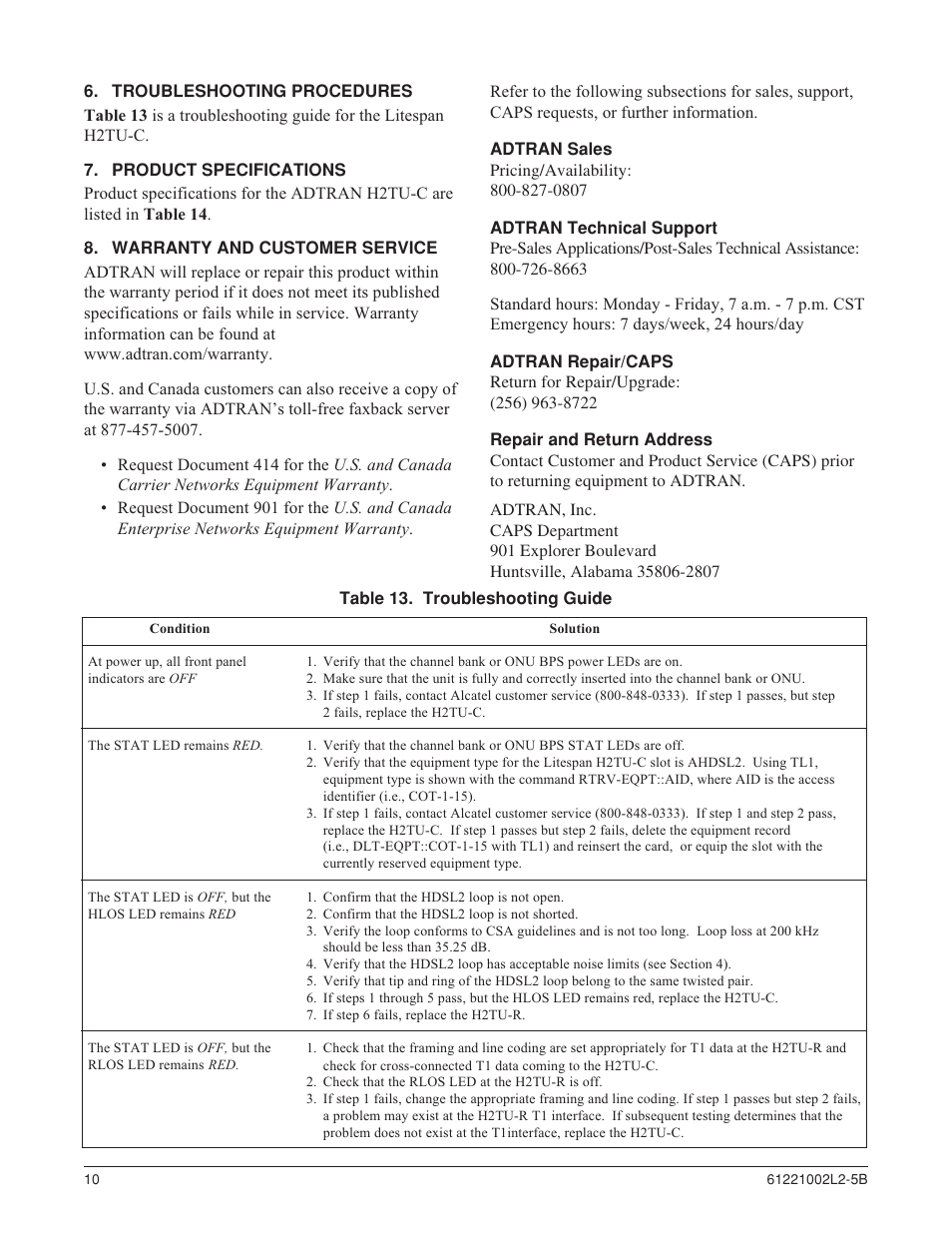ADTRAN AHDSL2 User Manual | Page 10 / 30