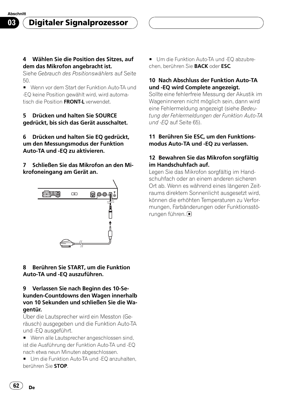 Digitaler signalprozessor | Pioneer DEQ-P6600 User Manual | Page 62 / 69
