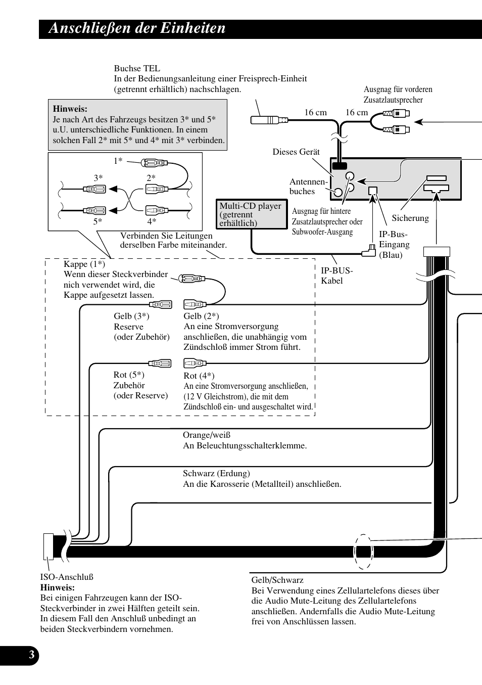 Anschließen der einheiten | Pioneer DEH-P6400R User Manual | Page 20 / 52