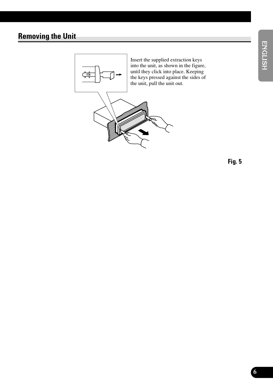 A title (english), Removing the unit | Pioneer DEH-P6400R User Manual | Page 7 / 52