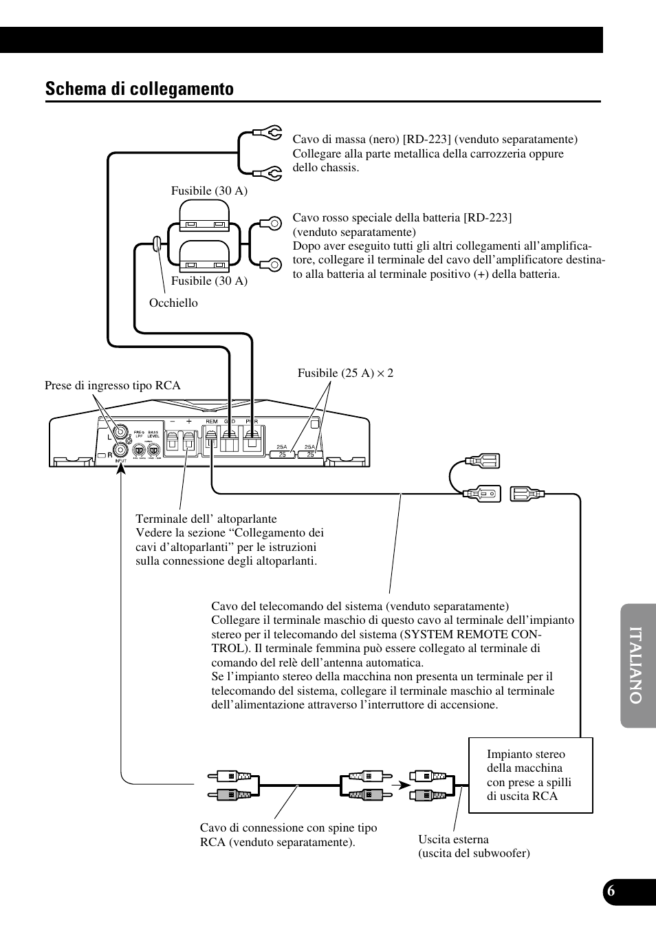 Schema di collegamento | Pioneer GM-D510M User Manual | Page 55 / 74