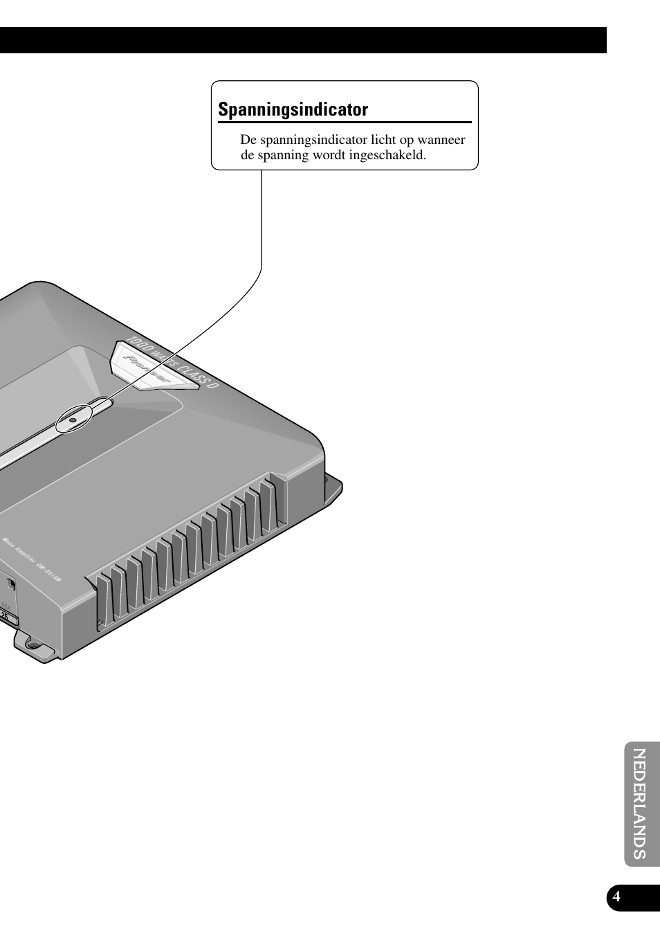 Spanningsindicator | Pioneer GM-D510M User Manual | Page 65 / 74