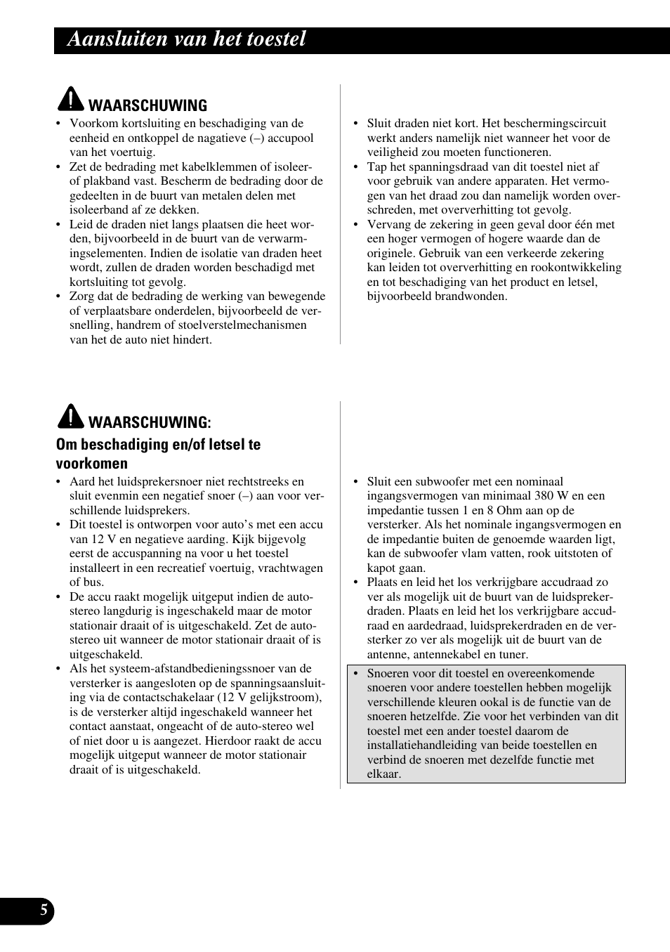 Aansluiten van het toestel | Pioneer GM-D510M User Manual | Page 66 / 74
