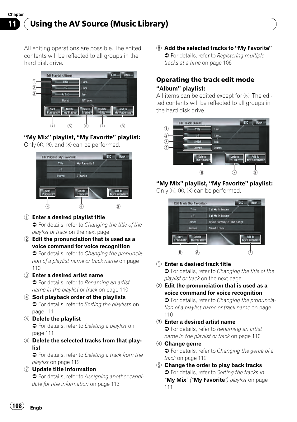 Using the av source (music library) | Pioneer AVIC-HD3-II User Manual | Page 108 / 189