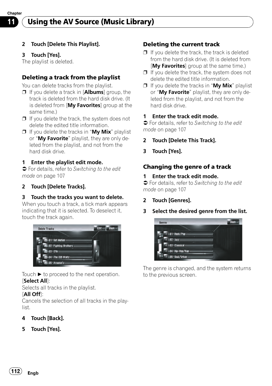 Using the av source (music library) | Pioneer AVIC-HD3-II User Manual | Page 112 / 189