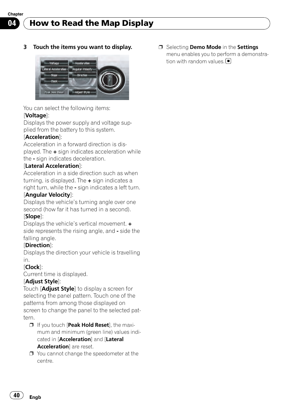 How to read the map display | Pioneer AVIC-HD3-II User Manual | Page 40 / 189