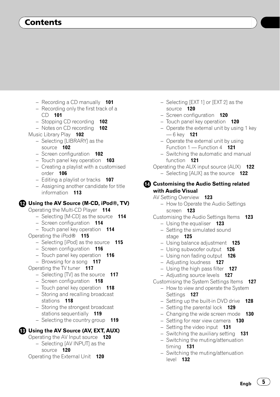 Pioneer AVIC-HD3-II User Manual | Page 5 / 189