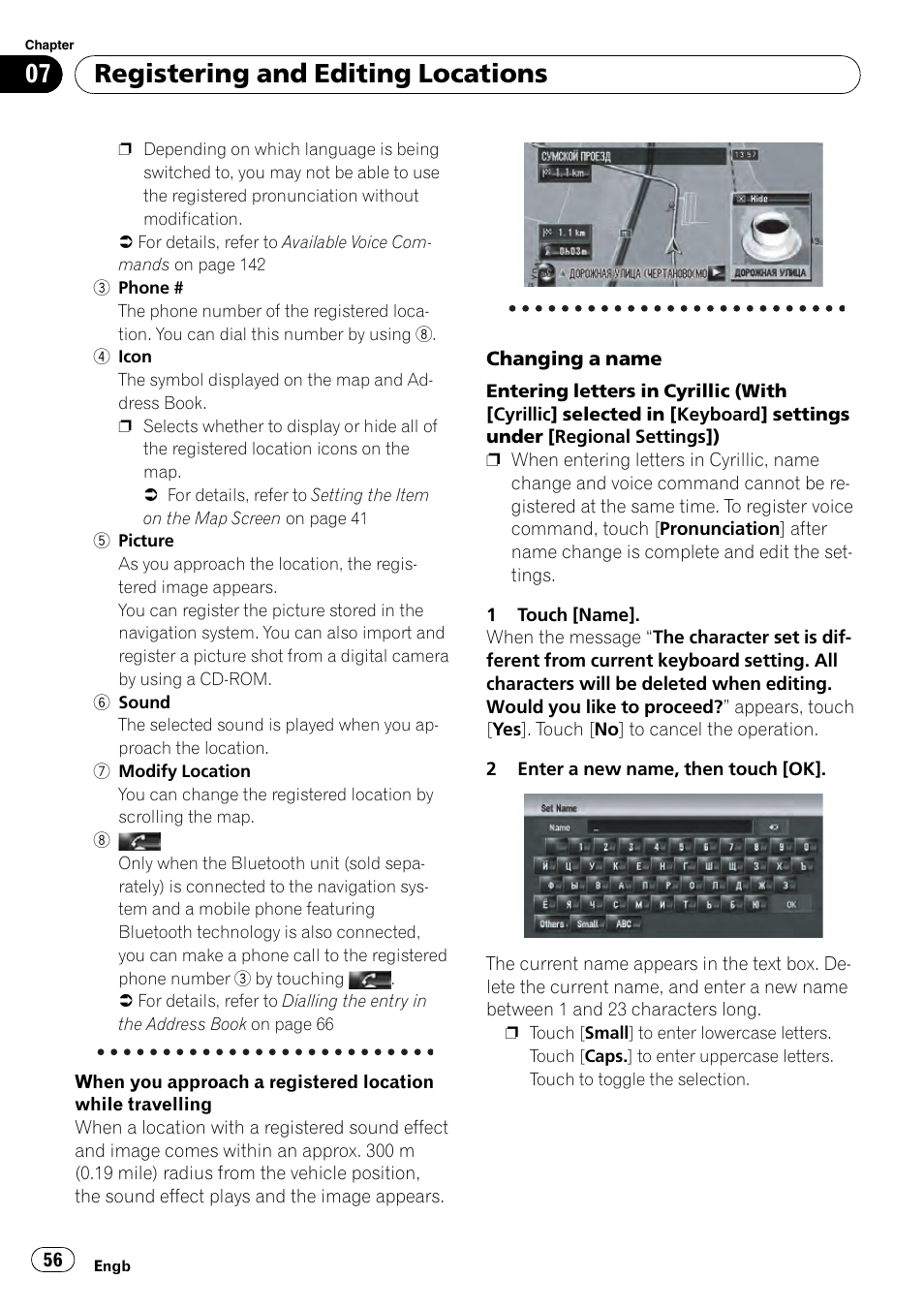 Registering and editing locations | Pioneer AVIC-HD3-II User Manual | Page 56 / 189