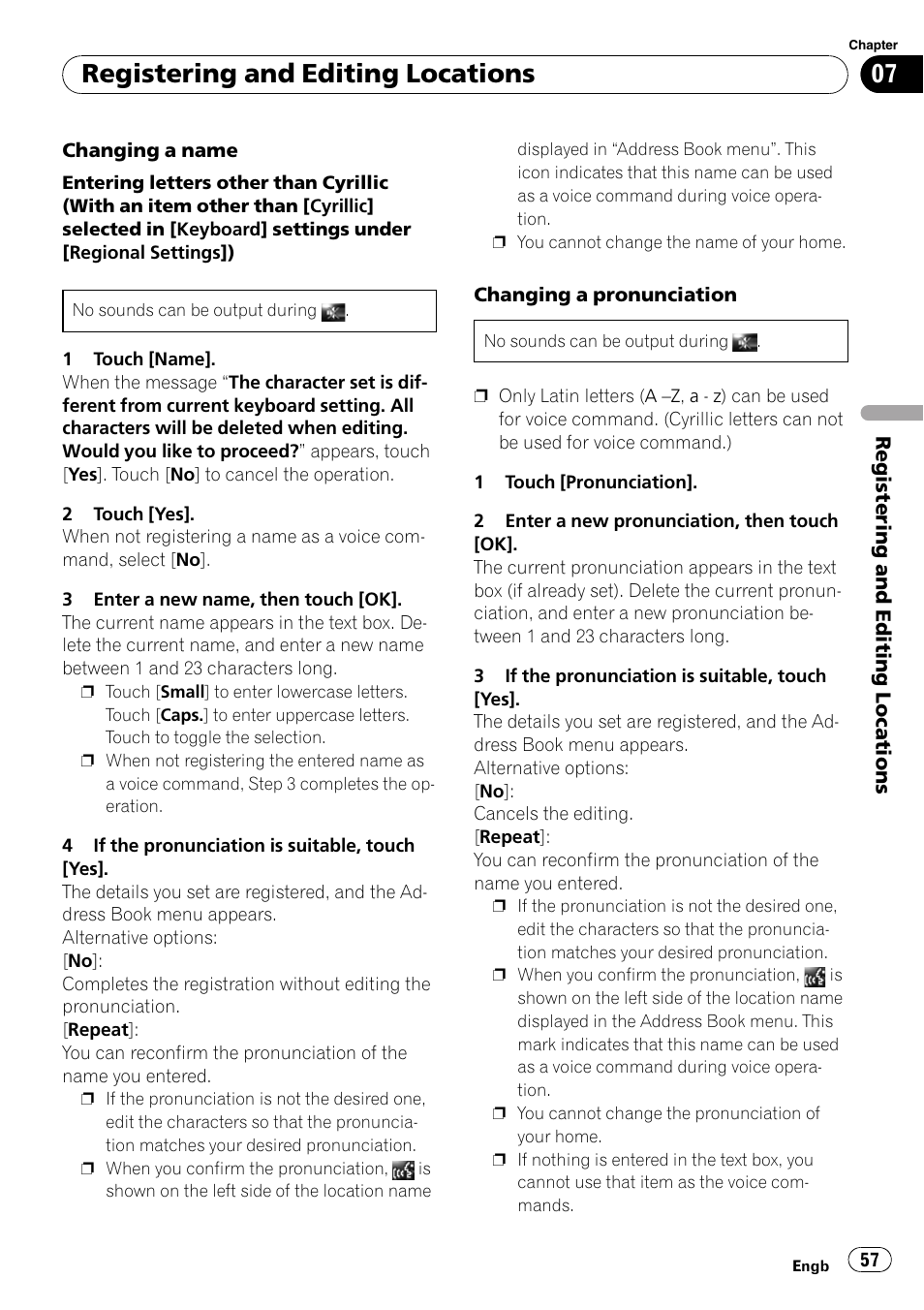 Registering and editing locations | Pioneer AVIC-HD3-II User Manual | Page 57 / 189