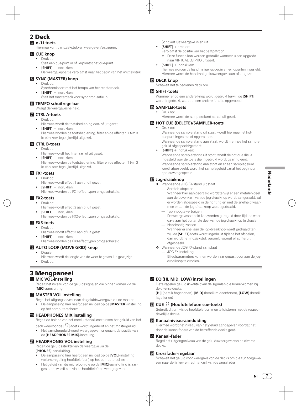 2 deck, 3 mengpaneel | Pioneer DDJ-WeGO-G User Manual | Page 31 / 64