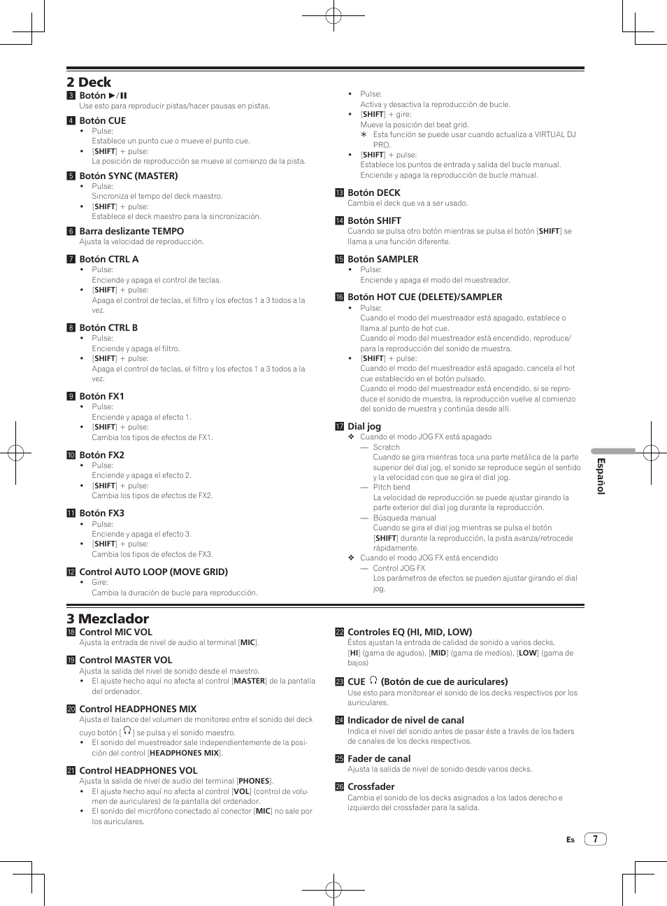 2 deck, 3 mezclador | Pioneer DDJ-WeGO-G User Manual | Page 37 / 64