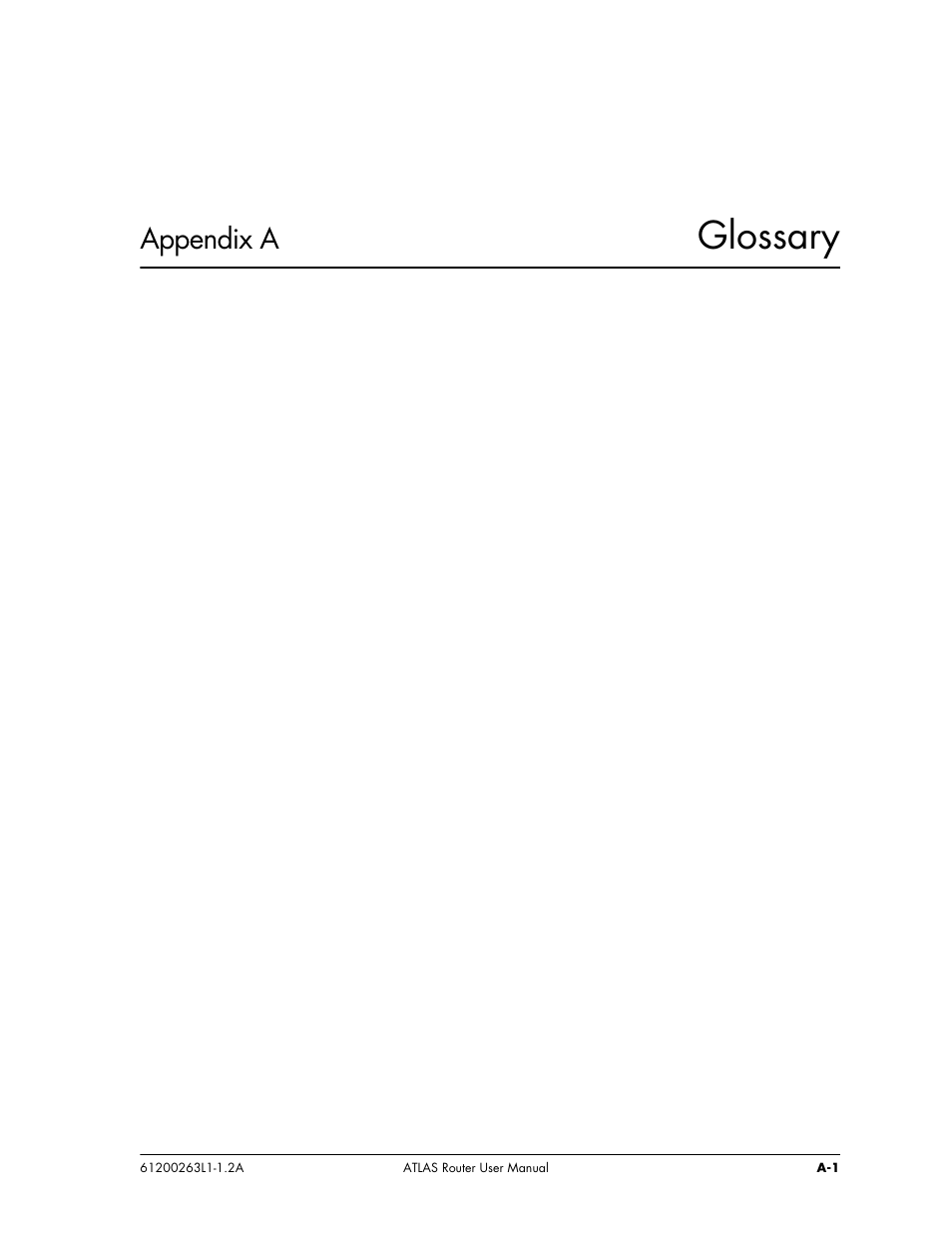 Glossary, Appendix a | ADTRAN 1200263L1-1.2A User Manual | Page 25 / 33