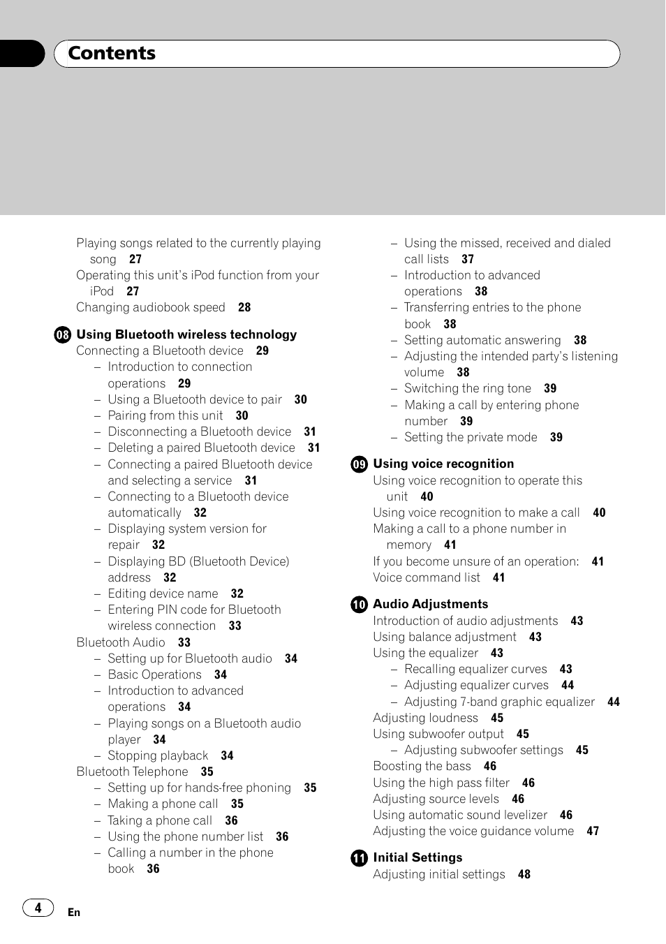 Pioneer DEH-P7100BT User Manual | Page 4 / 69