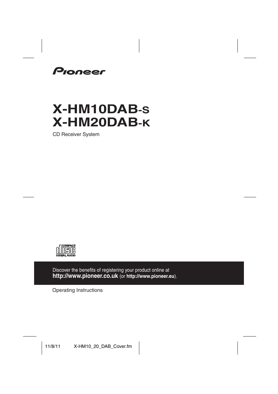 Pioneer X-HM20DAB-K User Manual | 28 pages