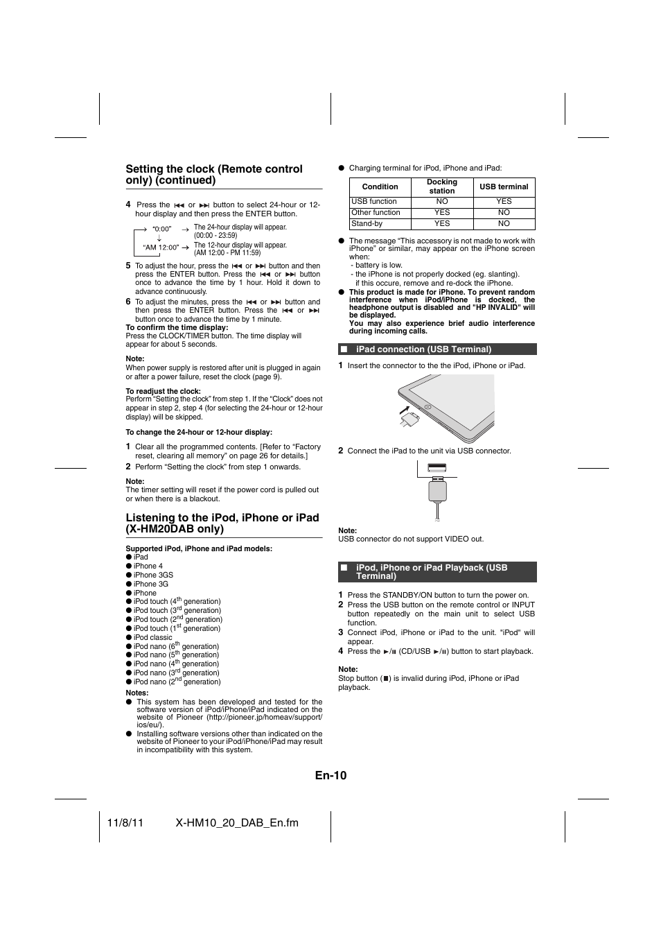 X-hm20dab only ) - 12, En-10 | Pioneer X-HM20DAB-K User Manual | Page 10 / 28