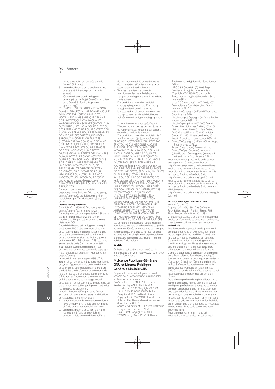 Annexe 96, Annex e, Zlib | Pioneer MCS-FS131 User Manual | Page 190 / 576