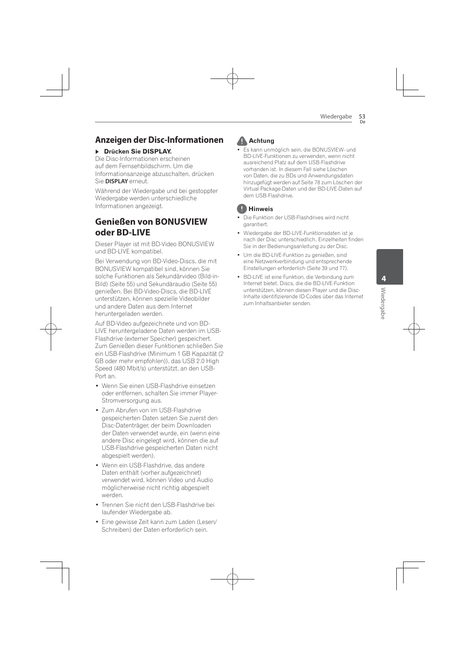 Anzeigen der disc-informationen, Genießen von bonusview oder bd-live | Pioneer MCS-FS131 User Manual | Page 249 / 576