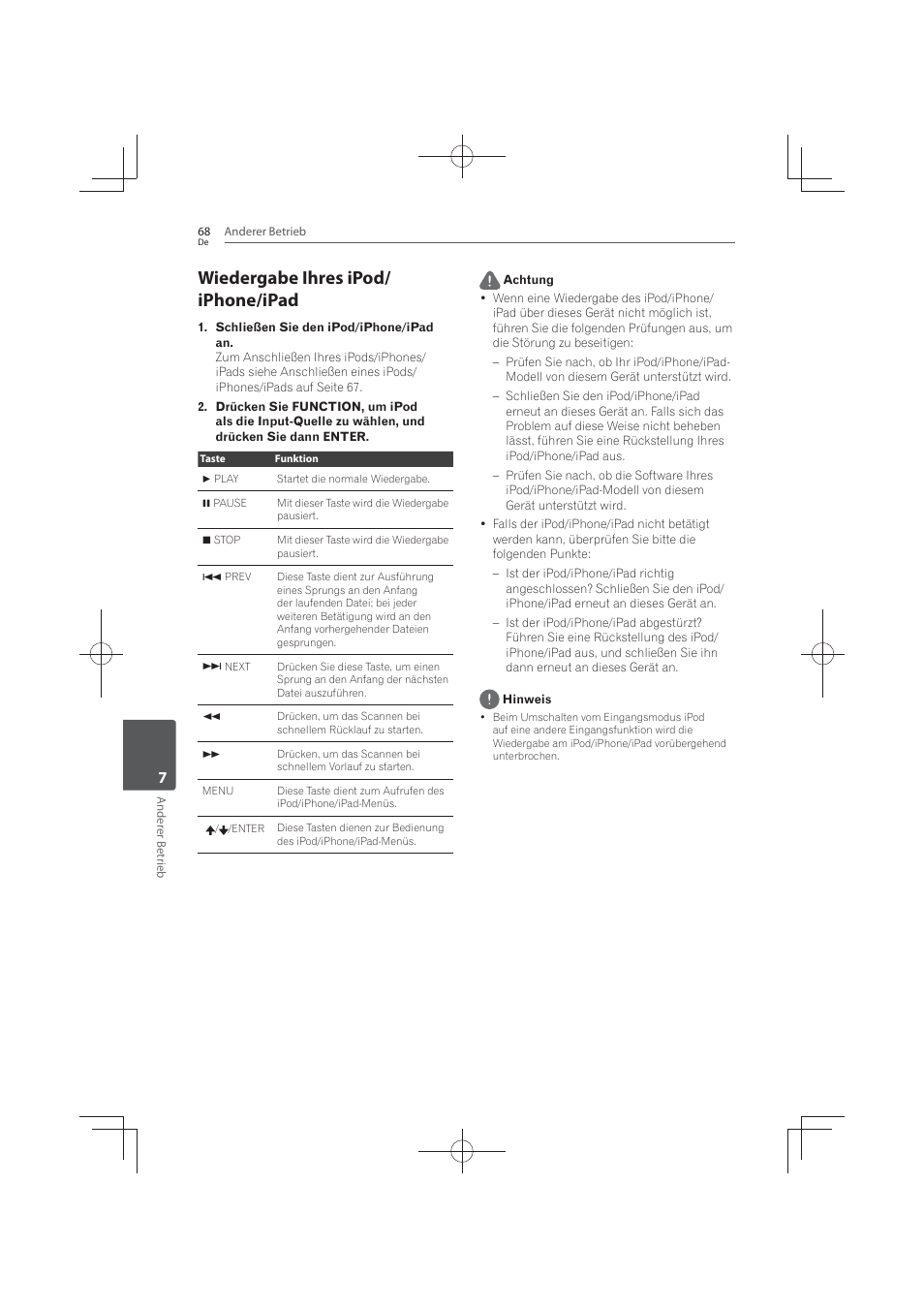 Wiedergabe ihres ipod/iphone/ipad, Wiedergabe ihres ipod/ iphone/ipad | Pioneer MCS-FS131 User Manual | Page 264 / 576