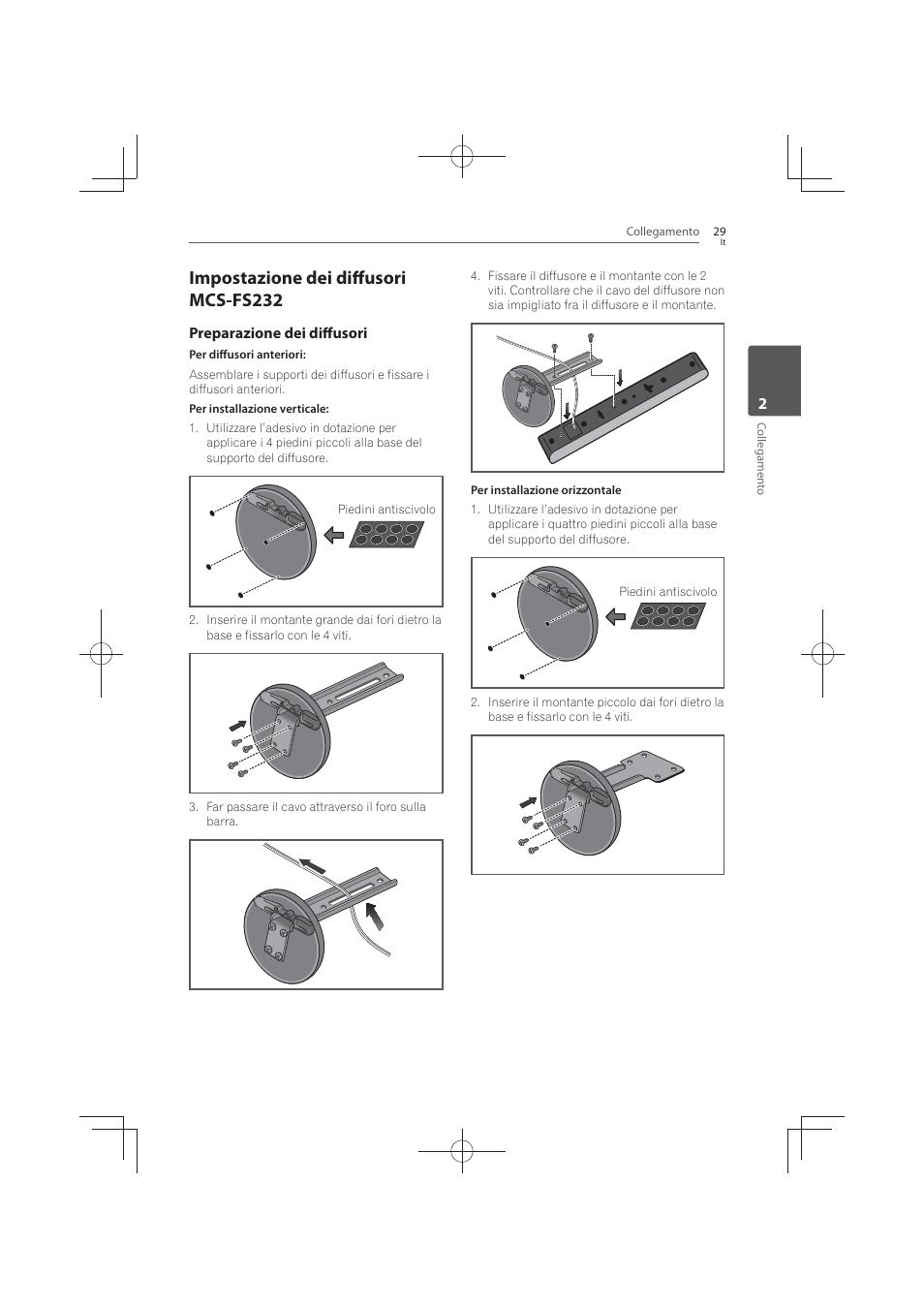 Impostazione dei diffusori mcs-fs232, Preparazione dei diffusori | Pioneer MCS-FS131 User Manual | Page 319 / 576