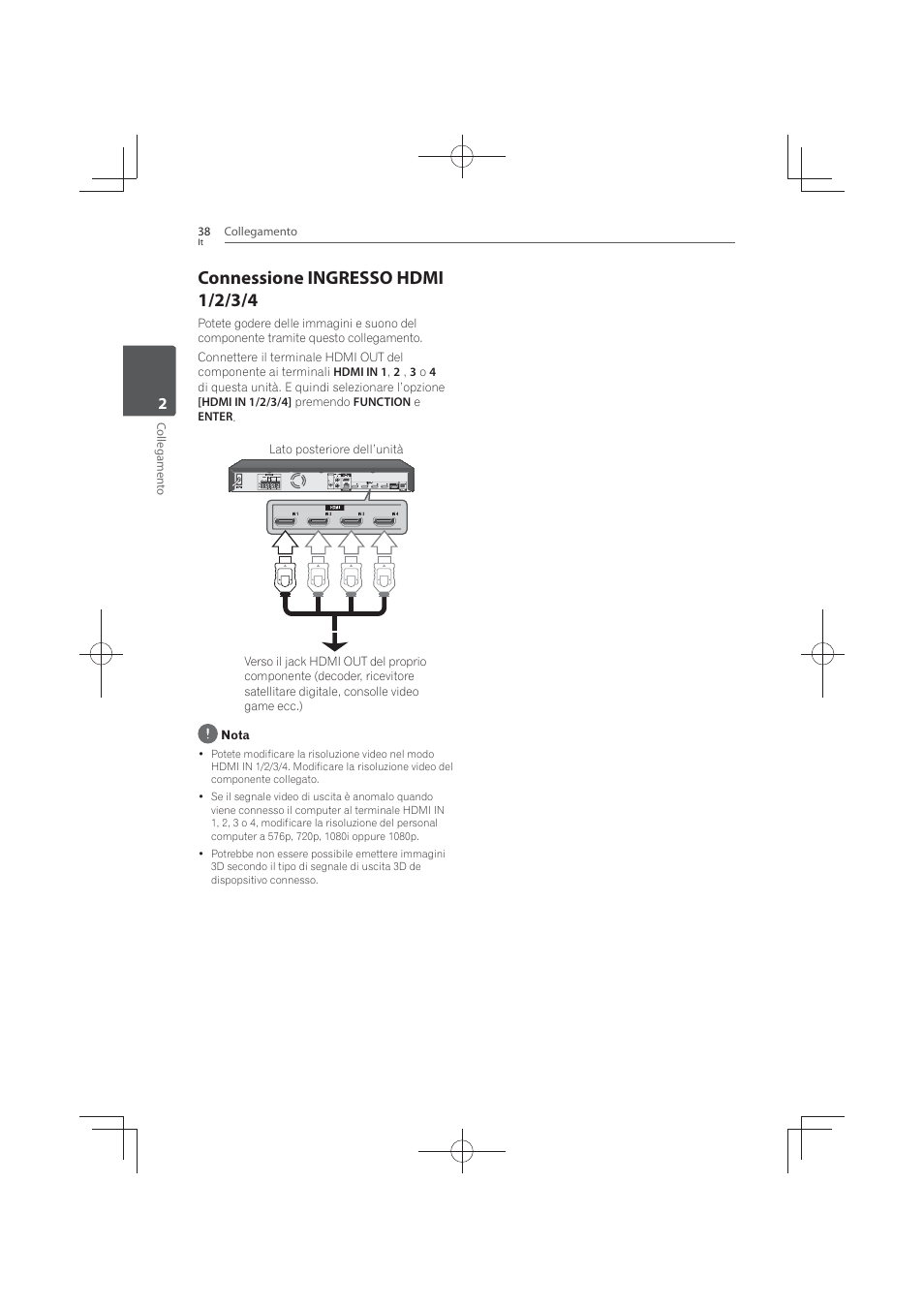 Connessione ingresso hdmi 1/2/3/4 | Pioneer MCS-FS131 User Manual | Page 328 / 576