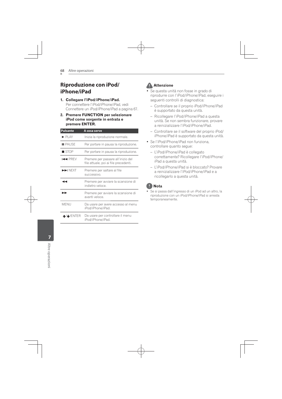 Riproduzione con ipod/iphone/ipad, Riproduzione con ipod/ iphone/ipad | Pioneer MCS-FS131 User Manual | Page 358 / 576