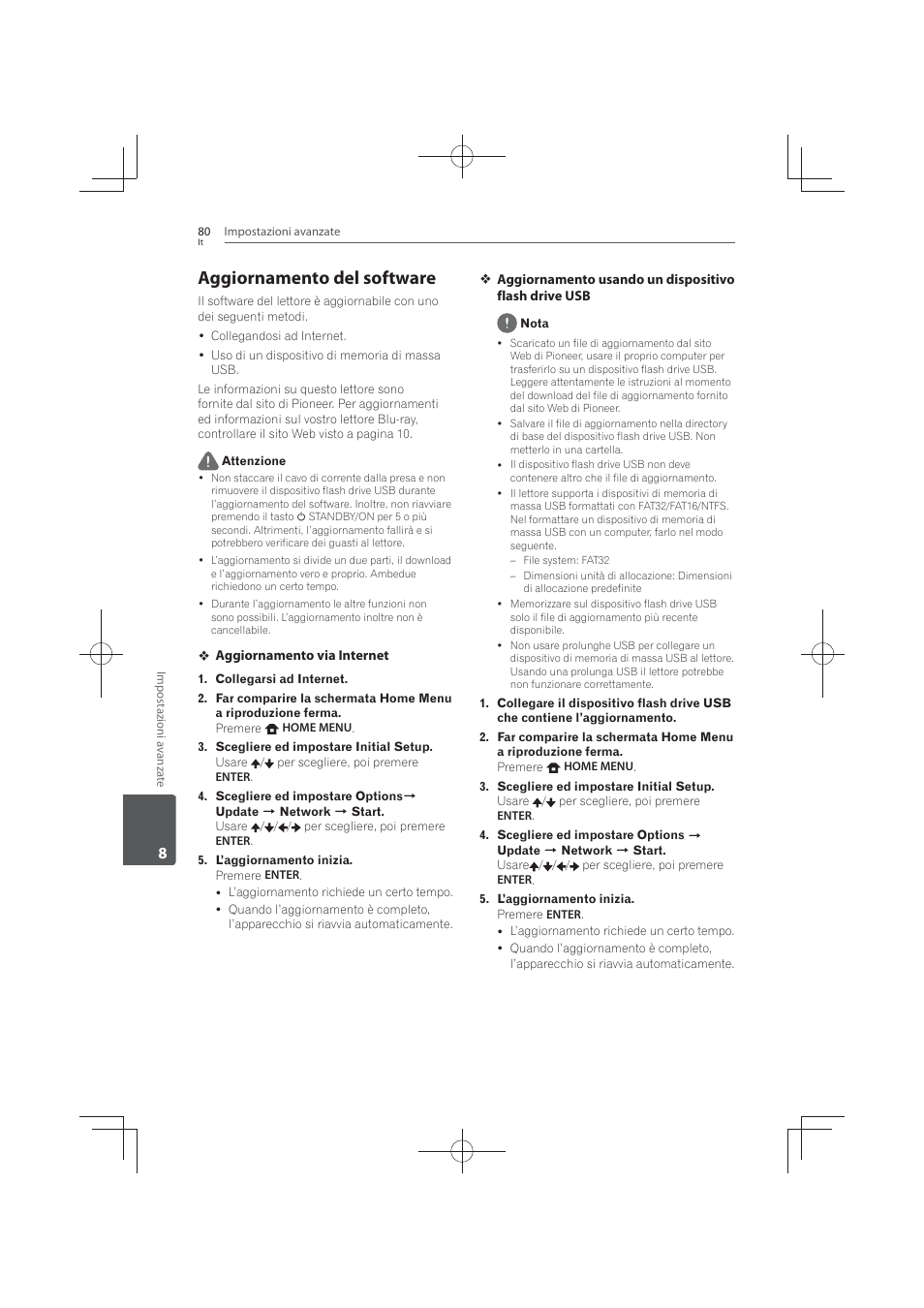 Aggiornamento del software | Pioneer MCS-FS131 User Manual | Page 370 / 576
