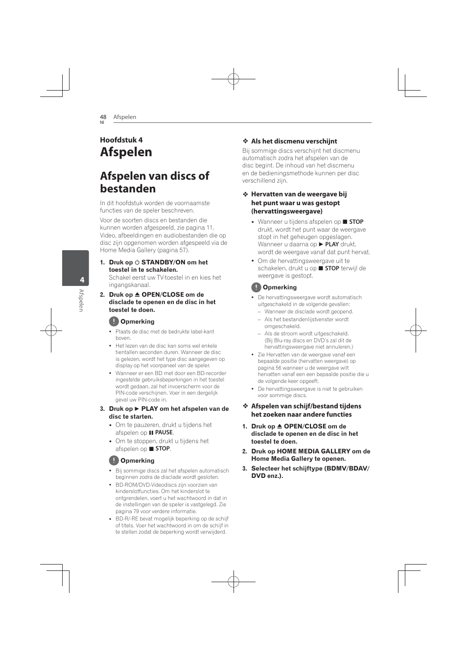 4 afspelen, Afspelen van discs of bestanden, Afspelen | 4hoofdstuk 4 | Pioneer MCS-FS131 User Manual | Page 432 / 576
