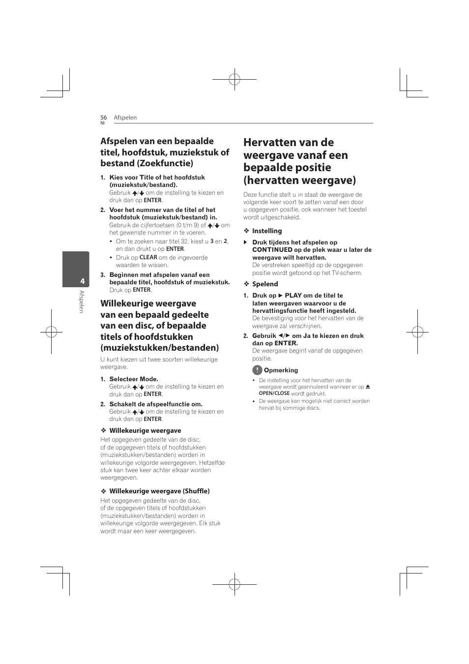Hervatten van de weergave vanaf een bepaalde, Positie (hervatten weergave) | Pioneer MCS-FS131 User Manual | Page 440 / 576