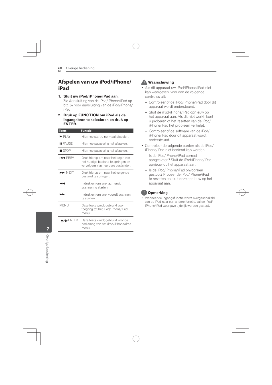 Afspelen van uw ipod/iphone/ipad, Afspelen van uw ipod/iphone/ ipad | Pioneer MCS-FS131 User Manual | Page 452 / 576