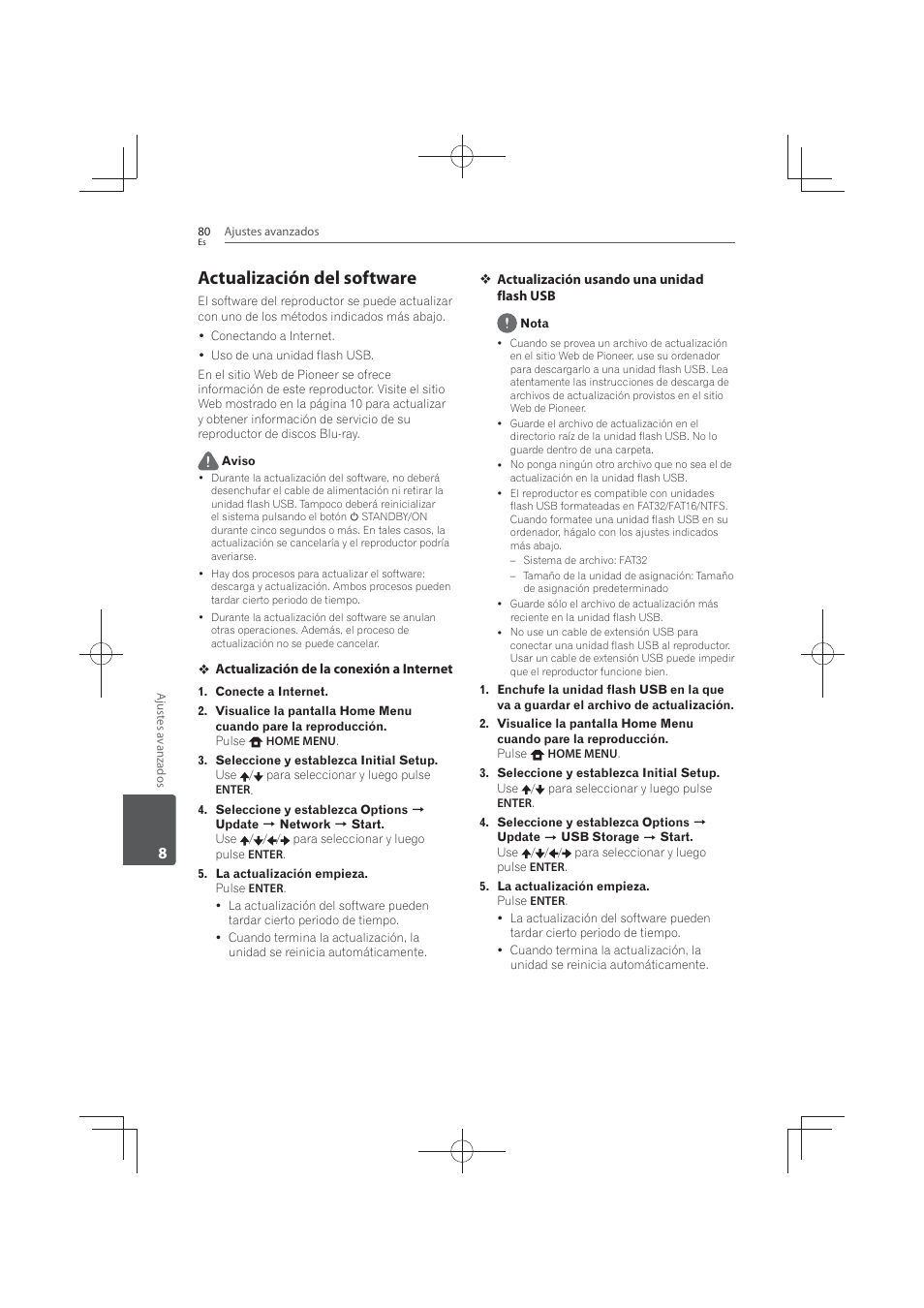 Actualización del software | Pioneer MCS-FS131 User Manual | Page 558 / 576