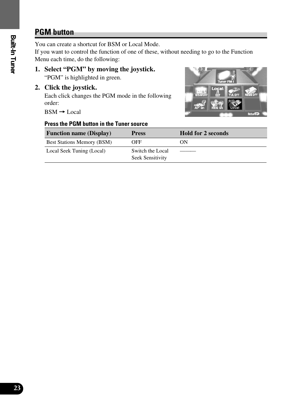 Pgm button | Pioneer AVM-P9000R User Manual | Page 24 / 112