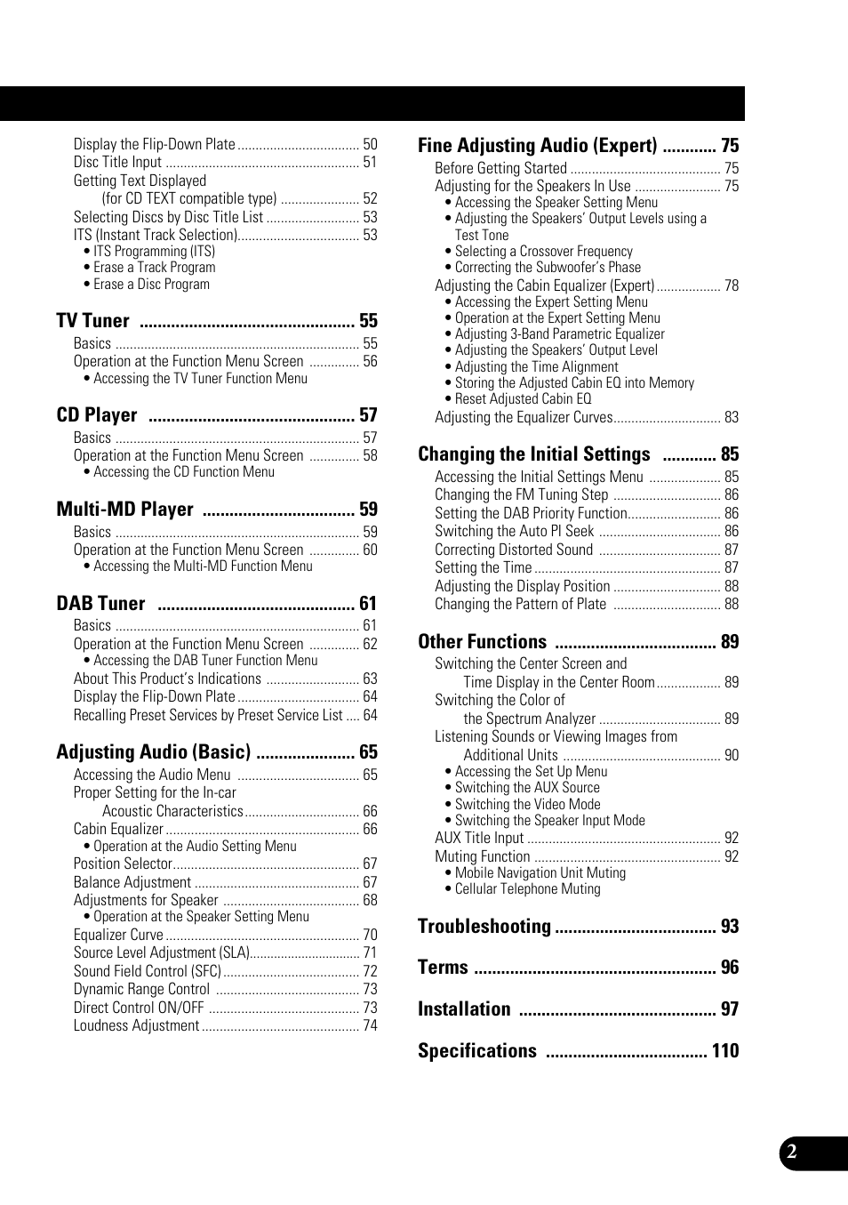Pioneer AVM-P9000R User Manual | Page 3 / 112