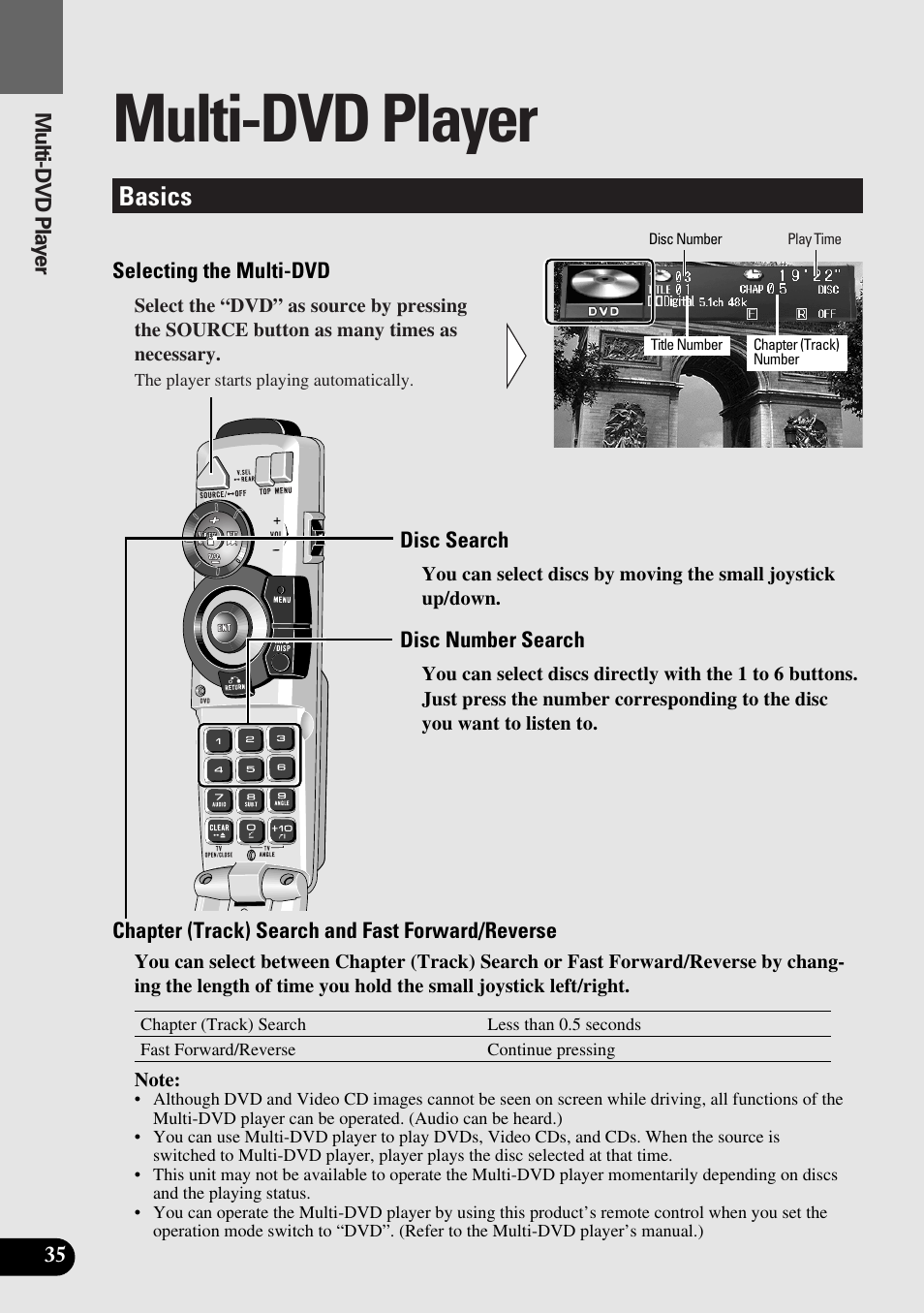 Multi-dvd player, Basics | Pioneer AVM-P9000R User Manual | Page 36 / 112