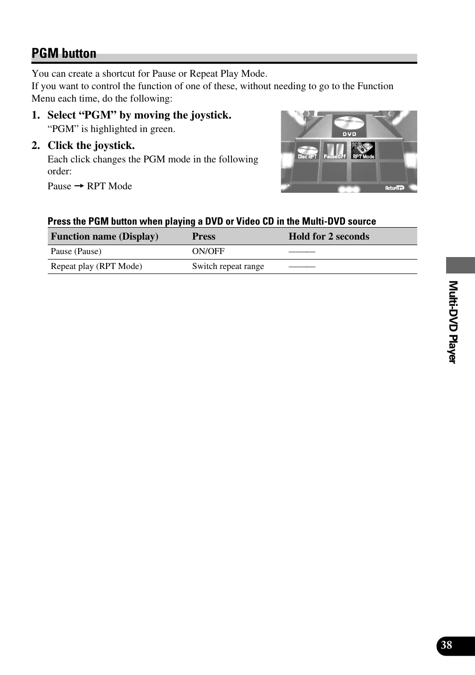 Pgm button | Pioneer AVM-P9000R User Manual | Page 39 / 112